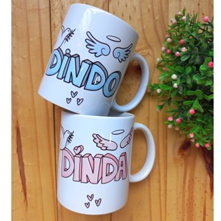 kit 2 Caneca Padrinho e Madrinha Dindo/Dinda Batismo Porcelana