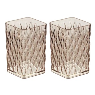 Kit 2 Porta Escova de Dente Glamour Ambar Acrilico em Oferta na Shopee