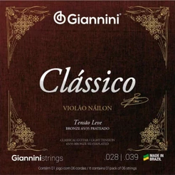 ENCORDOAMENTO VIOLÃO NYLON GIANNINI GENWPL LEVE CLÁSSICO