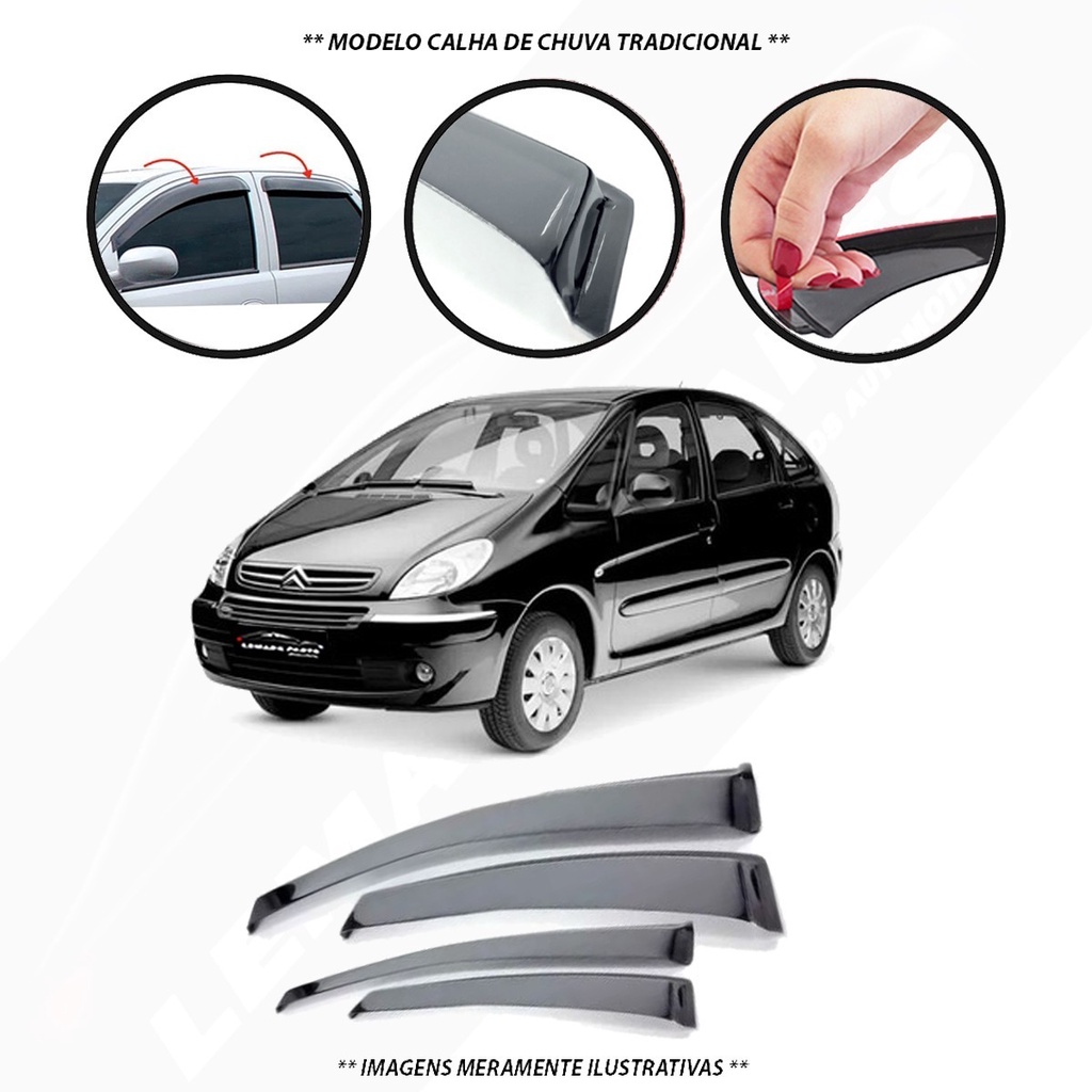Calha De Chuva Defletor Citroen Picasso 2001 A 2012 4 Portas Fume Tiger CT4439