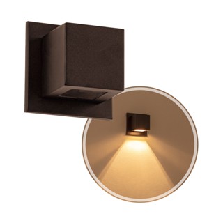 Arandela Box Cubo Pequena 1 Facho MARROM Parede Muro St1319