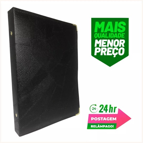 Pasta Para Hinos Hinário Coral Louvores Grupo Igreja Catálogo Promoção (N5 Preta Costurada)