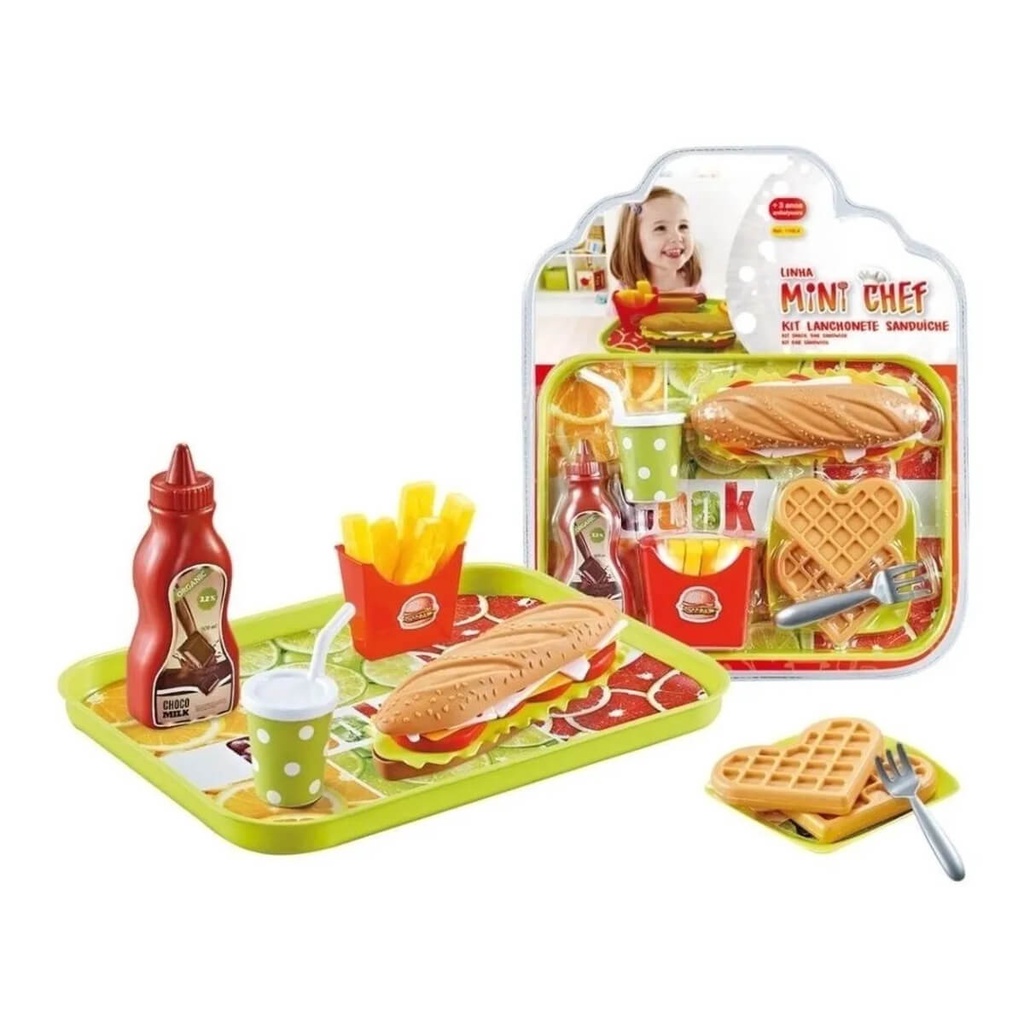 Brinquedo Infantil Mini Chef Kit Lanchonete Sanduíche Xalingo - 11454 em Oferta na Shopee