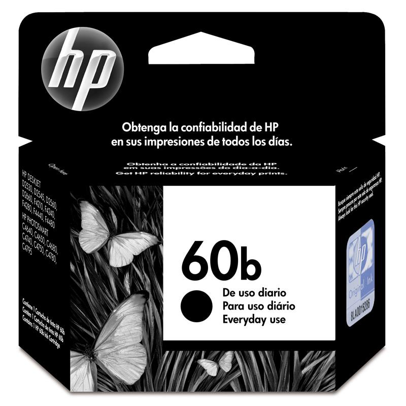 Cartucho HP 60B Original CC636WB preto p/ Deskjet F4480, F4580, D1660, Photosmart D110a em Oferta na Shopee