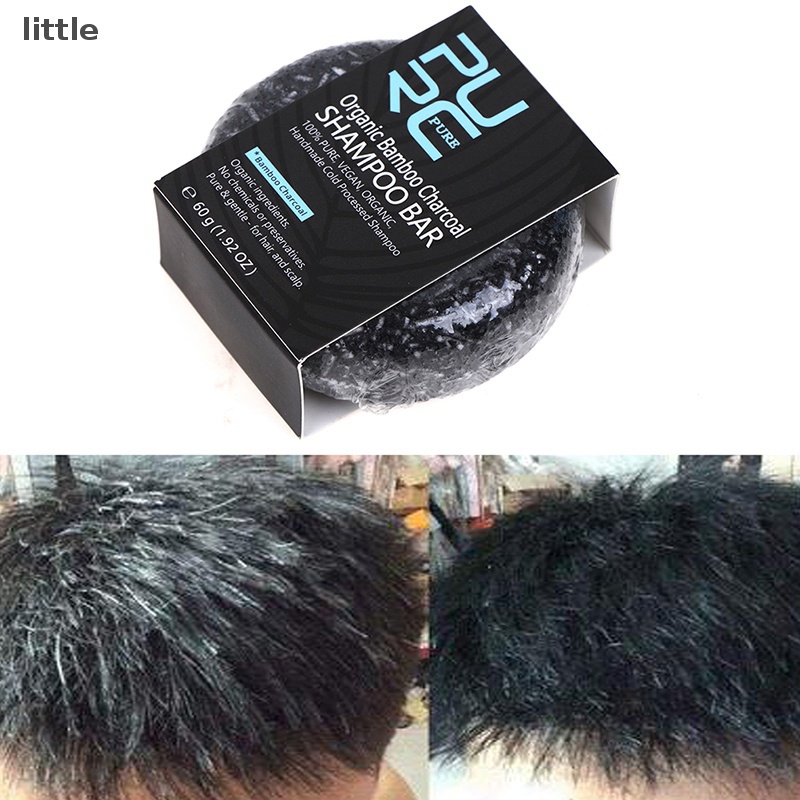 Cor do cabelo Tintura De Bambu Brlittle Charcoal Clean Detoxifying Soap Shampoo Bar Para Boutique De Cabelo Preto em Oferta na Shopee