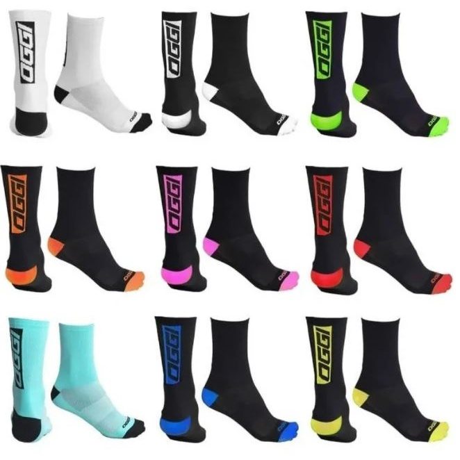 Meias Esportiva/Ciclismo Oggi,Skin Bike Original Cano Médio - Várias cores - super confortável- média compressão.