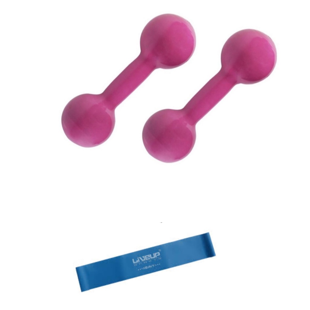 Kit Halter Emborrachado 1 kg + Elástico Theraband