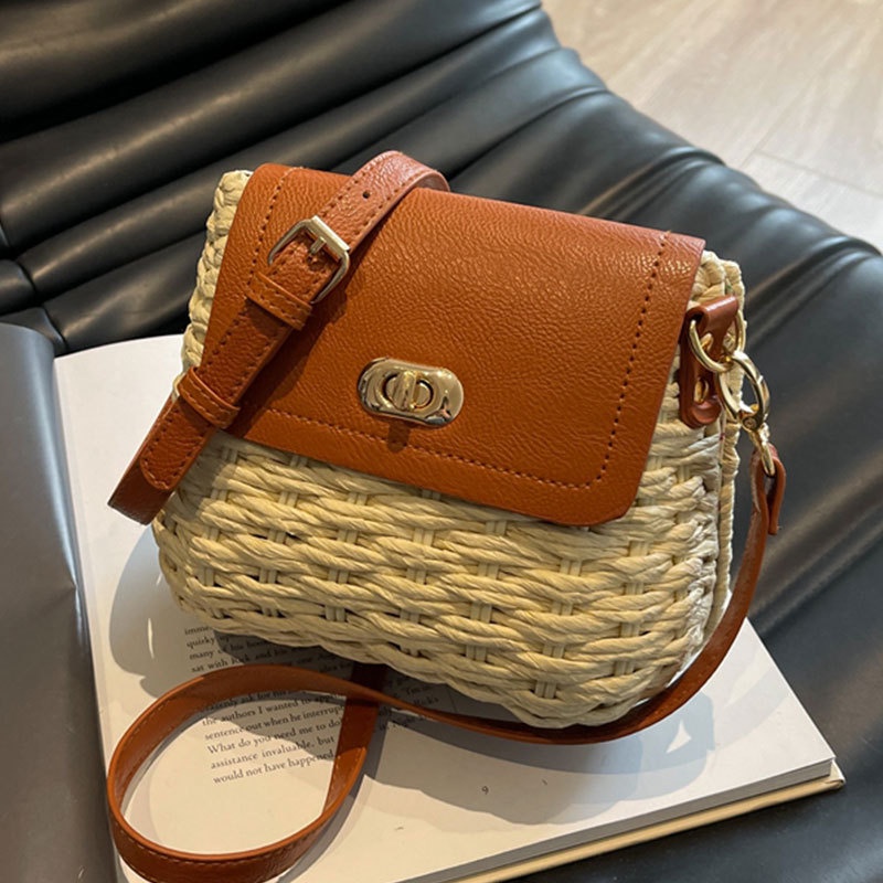 Mini bolsa mensageiro bolsa de tecido bolsa de palha bolsa feminina crossbody bolsa de ombro bolsa balde