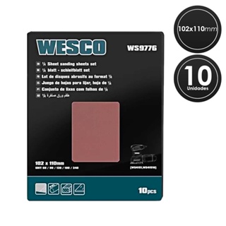 JOGO DE LIXAS PARA LIXADEIRA ELÉTRICA C/10 UNI WS9776 WESCO em Oferta na Shopee