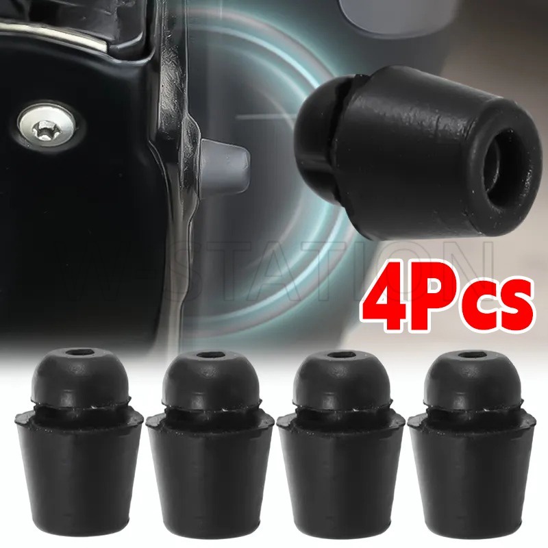 4Pcs Black Rubber Car Door Shock Absorbing Pads/Junta Anti-Colisão Para Portas De Automóveis/Blocos Protetores De Fechamento De Automotivas/Acessórios Universais