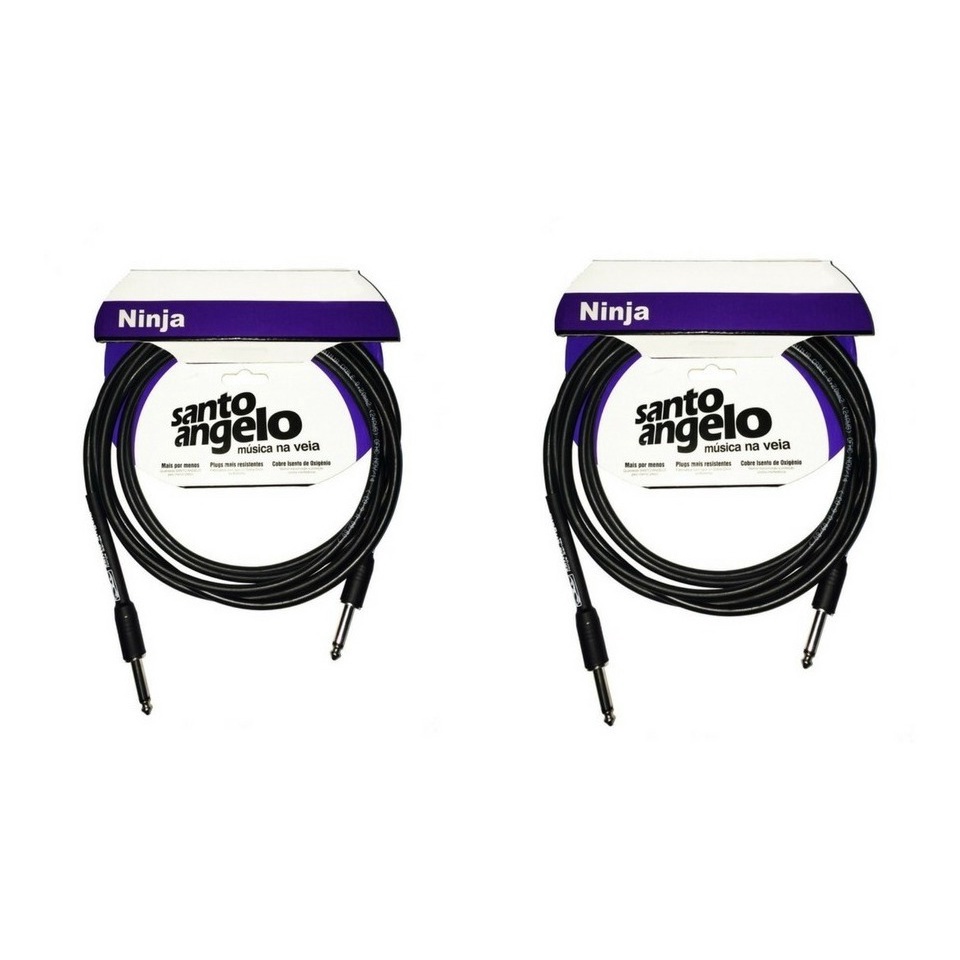 Kit 2 Cabo Santo Angelo Violao Baixo Guitarra P10 P10 3m