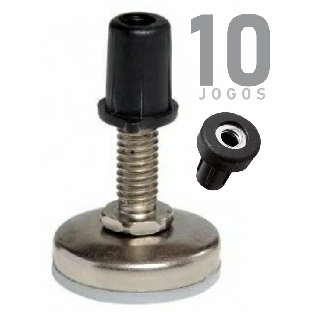 Pé Sapata Nivelador Regulável 5/16 C/ Bucha Kit 10 Un.