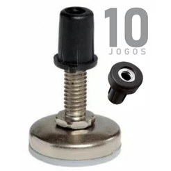 Pé Sapata Nivelador Regulável 5/16 C/ Bucha Kit 10 Un.