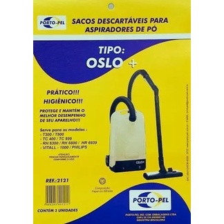 Saco aspirador Walita Oslo Turbo TC 513 / T300 / T800 / TC400 / TC999 / RH / HR / vital PHILIPS - 3 und (REF.2121)