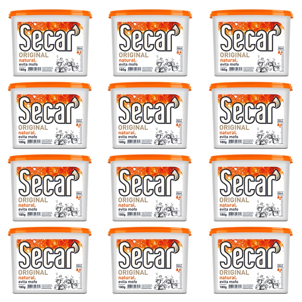 Kit 12 AntiMofo Desumidificador Ar Secar Original Natural 180g Evita Mofo Guarda Roupa Armário Banheiro