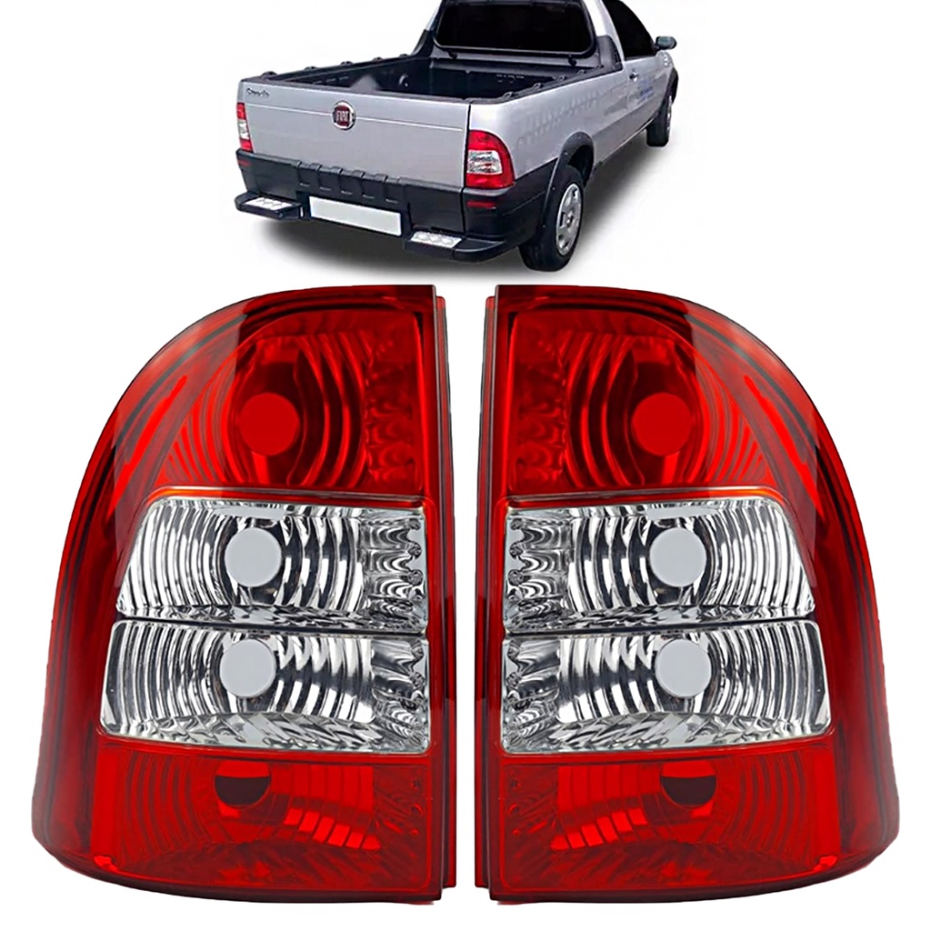 PAR Lanterna Traseira Strada 2005 06 2007 2008 2009 BICOLOR em Oferta na Shopee