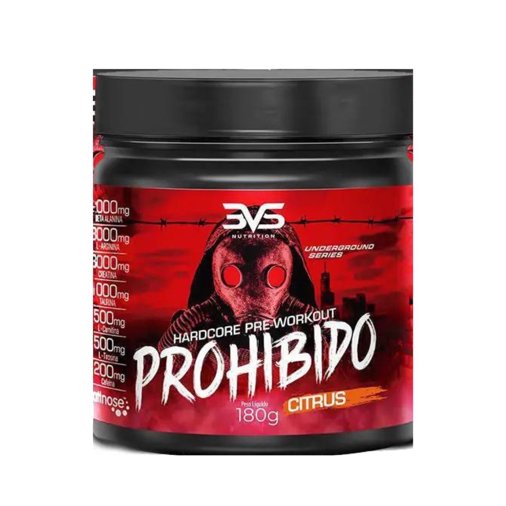 Pré Treino Prohibido 180g - 3VS Nutrition - com Creatina