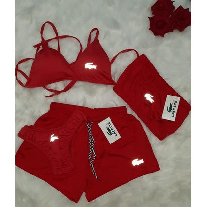 Conjunto Biquíni Refletivo + Short + Cropped Marcas 1° Linha Modinha Feminina em Oferta na Shopee