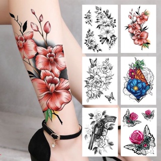 3d Aquarela Flor Tatuagem Temporária Para As Mulheres Tatuagem Adesivo Borboleta Rendas Suor Flora Tatoos Perna em Oferta na Shopee