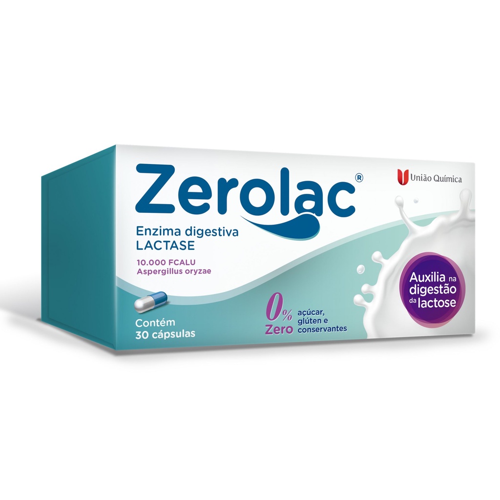 Zerolac Lactase Enzima Digestiva 30Cps - União Química