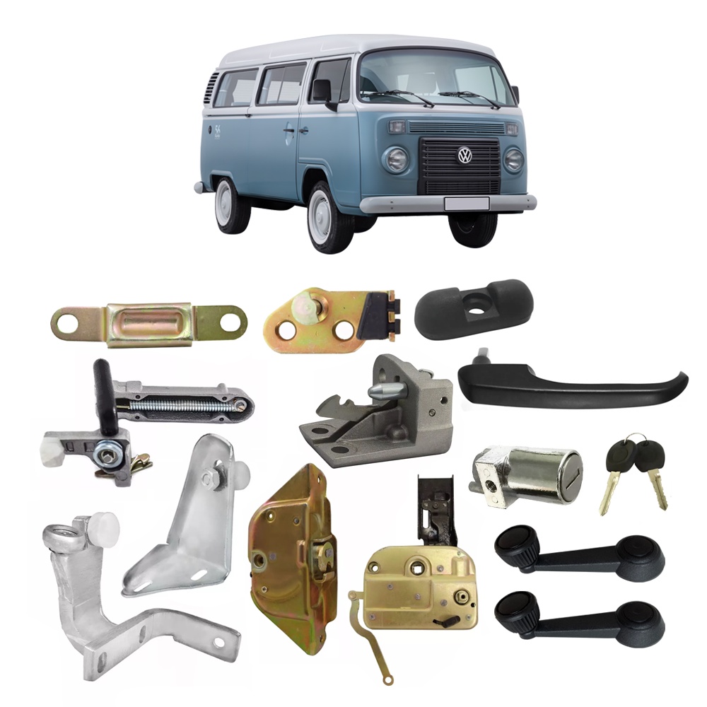 Kit Guia Fechadura Maçaneta Porta Lateral Meio Correr Kombi
