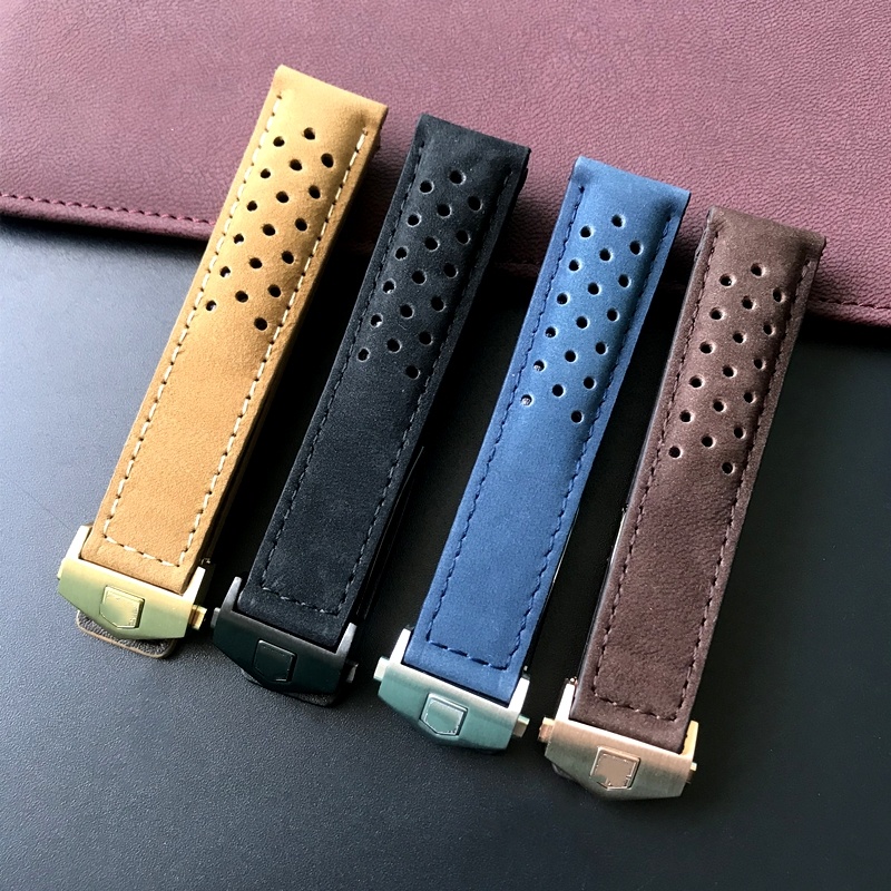 Pulseira De Couro Fosco , 20mm 22mm 24mm , Preto , Azul , Marrom , Para TAG HEUER CARRERA AQUARACER Monaco F1 , Relógio