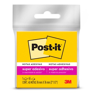 Bloco de notas super adesivas Post-it amarelo neon 76x76mm 45 folhas 3M