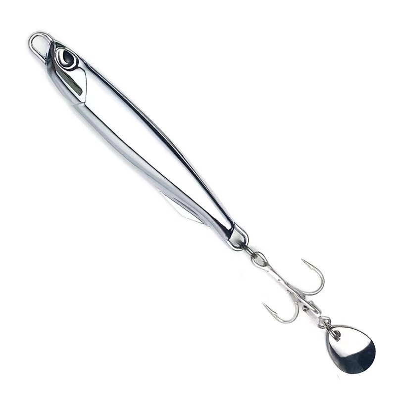 10g/15g/20g/30g/60g Iscas De Pesca De Robalo De Metal Tiro Longo Isca Dura Colher Anzol Artificial