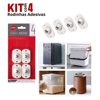 Rodinhas Adesiva 4 Peças Para Mover Móveis Inoxidável Kit Rodinhas 4 Unidades Clink