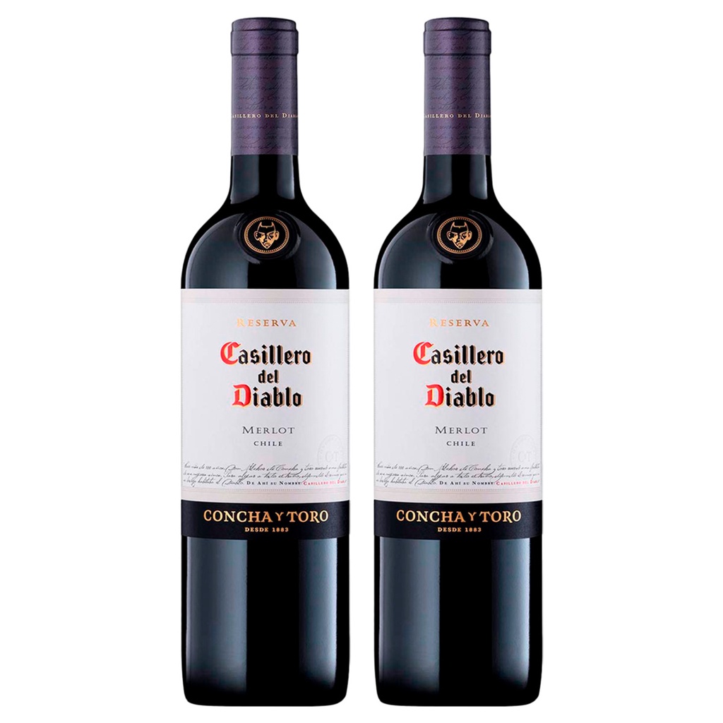 Kit 2 Vinhos Casillero Del Diablo Merlot 750ML