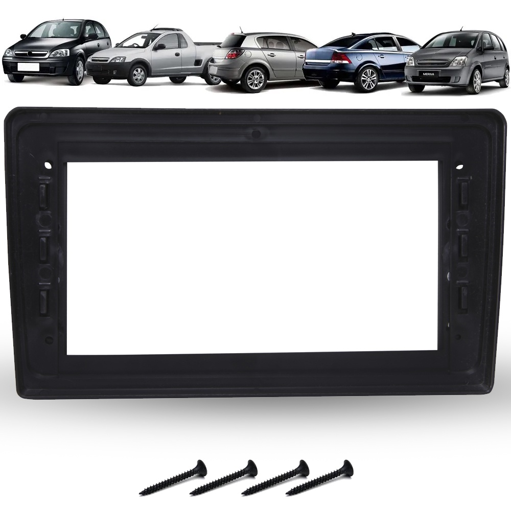 Moldura De Painel 2 Din 9" Polegadas Gm Vectra Corsa Meriva Montana Preto