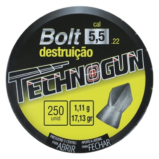 Lata Technogun Bolt 17,13gr 250un. 5.5mm -AR15 SPORT em Oferta na Shopee