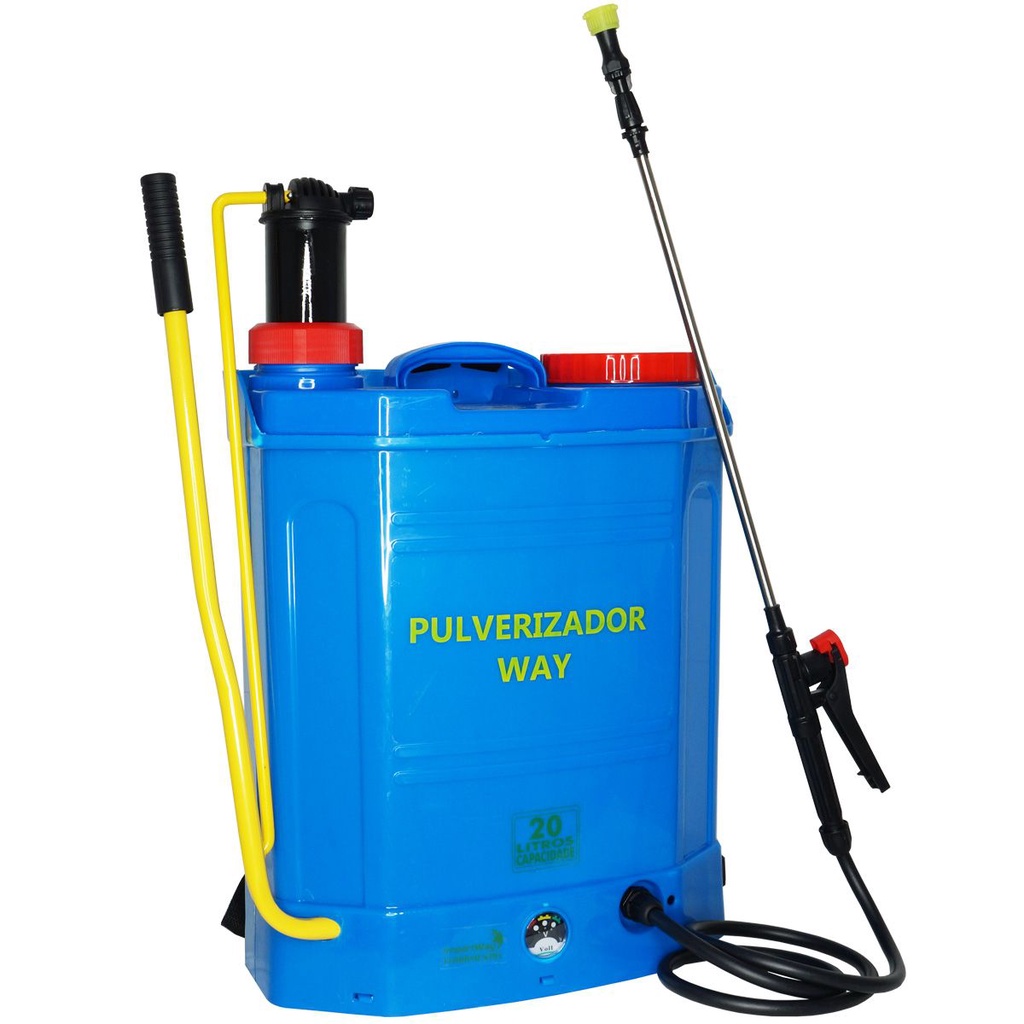 Pulverizador 2x1 Elétrico Bateria e Manual Costal 20 Litros 3 Bico Bomba Veneno Importway IWP2X1-020