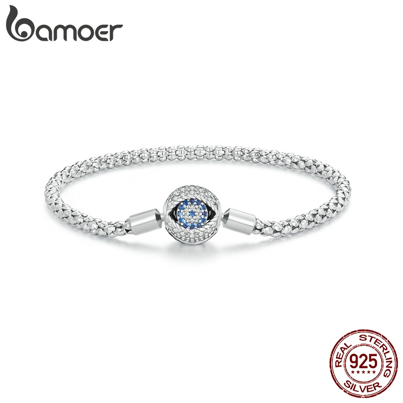 Bamoer 925 Sterling Silver Bracelet Pulseira De Prata Do Diabo Olho De Lâmpada Jóias De Moda Para Mulheres BSB141