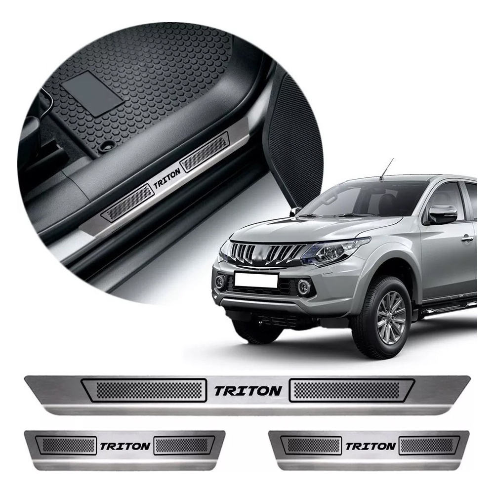 Soleira De Aço Inox Mitsubishi L200 Triton 2007 A 2019 Sl108