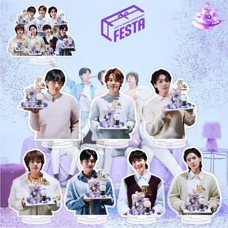 Kpop Bangtan Boys FESTA 10o Aniversário Novo Acrílico De Dupla Face Decoração De Mesa Stand-Up