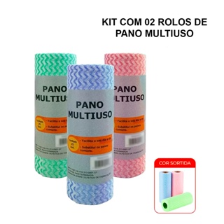 Kit 2 Rolos Pano Tipo Perfex Multiuso Para Limpeza Profunda Microfibra Rolo Com 25unid 20x40cm em Oferta na Shopee