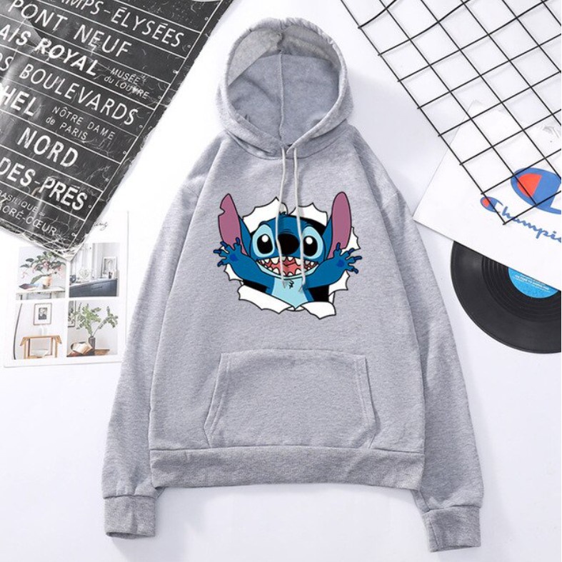Blusa Moletom Canguru Unissex Lilo e Stitch Kawaii Fofo Com capuz ou sem Capuz Casaco de Frio Unissex Sueter Promoção