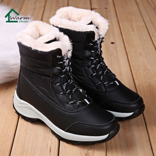 Botas De Neve Femininas Leves De Sola Grossas De Inverno Velo Alto Quente
