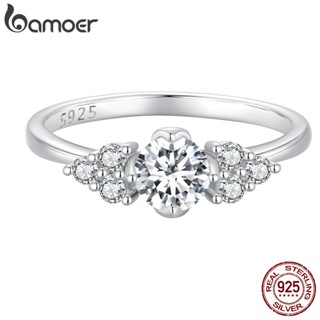 Bamoer 925 Anel Prata Moissanite D Cor VVS1 Corte Premium 4 Tamanhos Jóias De Moda Presente Para Meninas De Casamento
