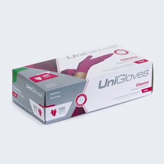 Luva de Látex Clássico Pink Para Procedimento Unigloves