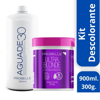 kit Pó Descolorante Ametista Ultra Blonde 300g Probelle + Agua oxigenada cremosa 30 vol 900ML Probelle probelle