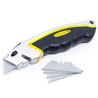 Estilete Profissional Metal Trapezoidal 18mm Com 5 Lâminas em Oferta na Shopee