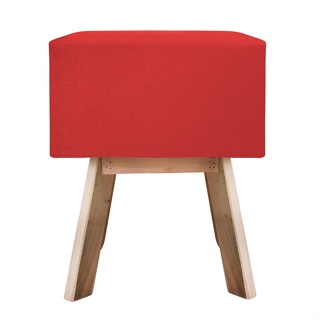 Puff Banqueta Quadrada Retrô Banquinho Suede - VERMELHO em Oferta na Shopee