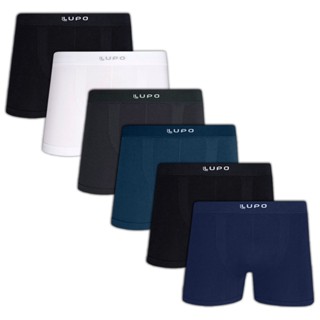 Kit com 6 Cuecas Boxer Micromodal sem Costura Lupo