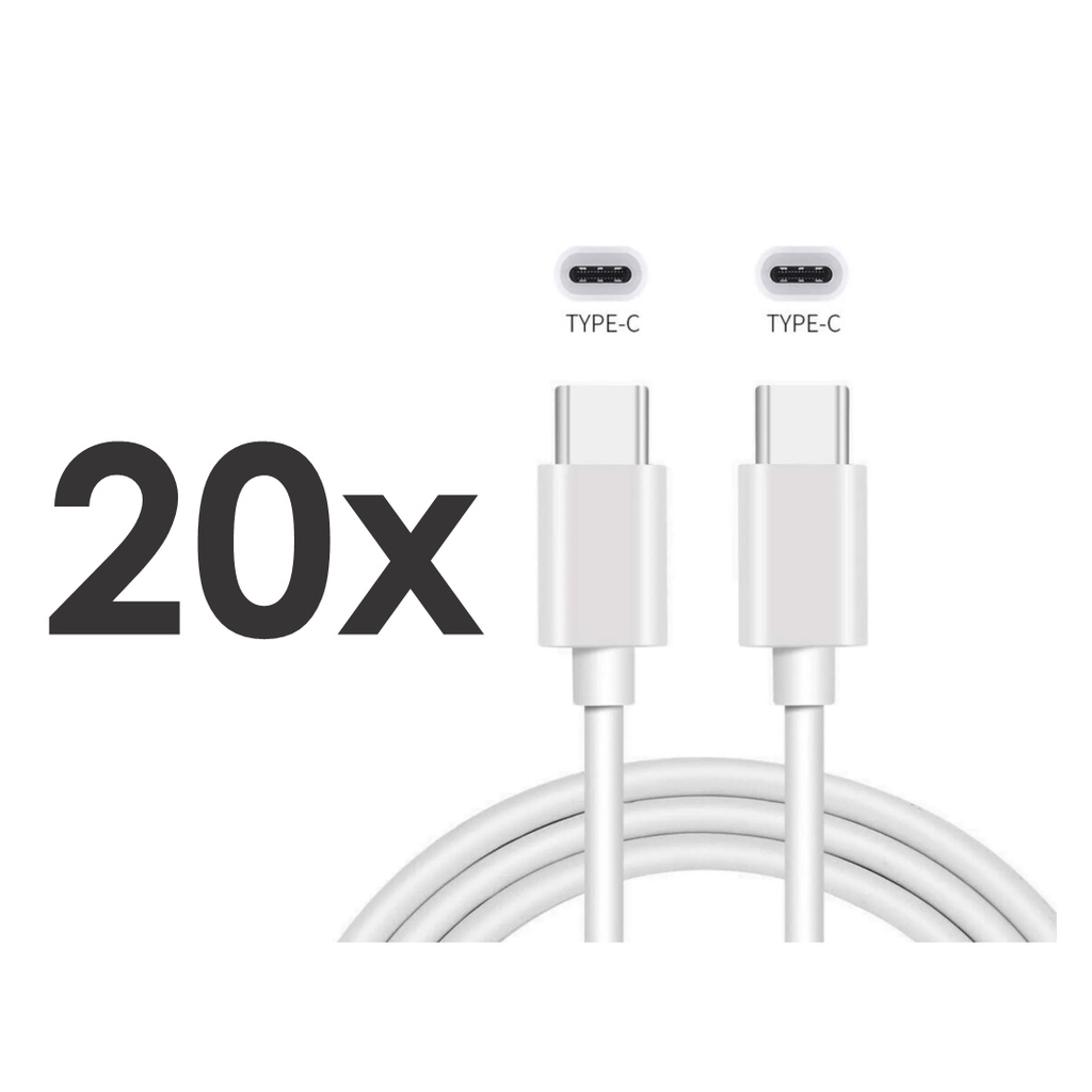 Combo 20x Cabo USB Tipo C p USB Tipo C 20W 1.0M