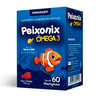 Peixonix ômega 3 Mastigável Sabor Cereja 60 Caps Maxinutri em Oferta na Shopee