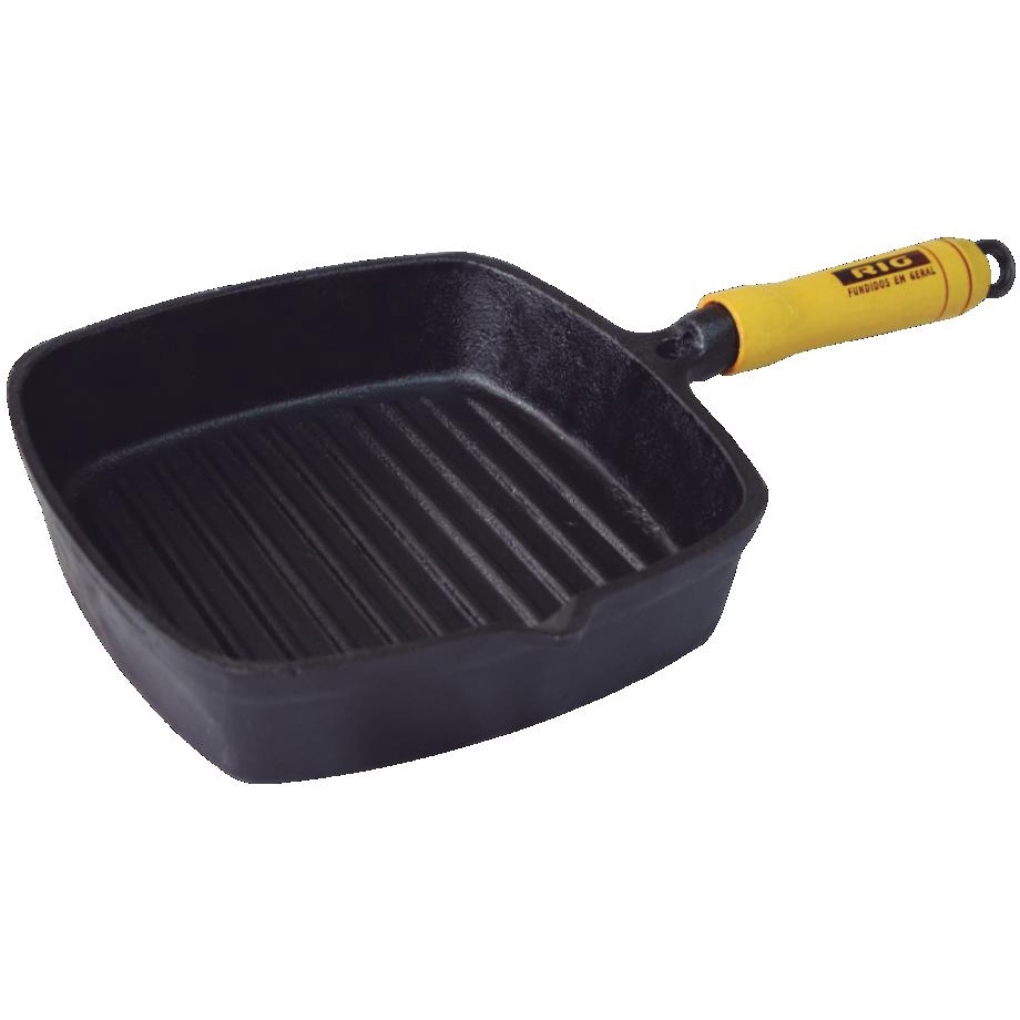 Frigideira Ferro Fundido Frisada Cook Grill Com Bico 22x22cm
