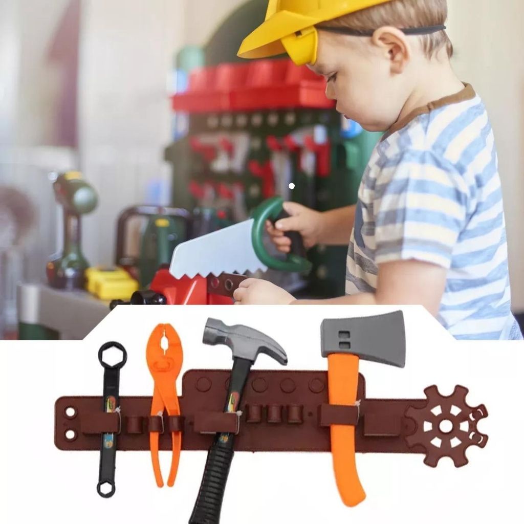 Detalhes do Jogo de Ferramentas Infantil Brinquedo Com Capacete E Cinto PI3481- Pica Pau
