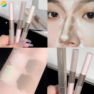 Stick Líquido De Contorno Facial De Cabeça Dupla 2 Em 1 Creme De Sombra De Nariz Marrom Cinzento Alto Brilho Brilhante Bronzer Maquiagem Cosmética Para Todos Os Tipos De Pele